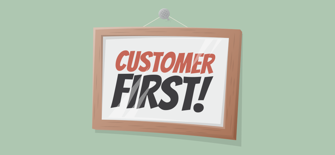 Customer First Sign Illustration